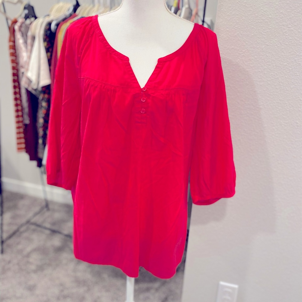 Old Navy Hot Pink Magenta Cotton Lightweight Tunic Top - Picture 1 of 2